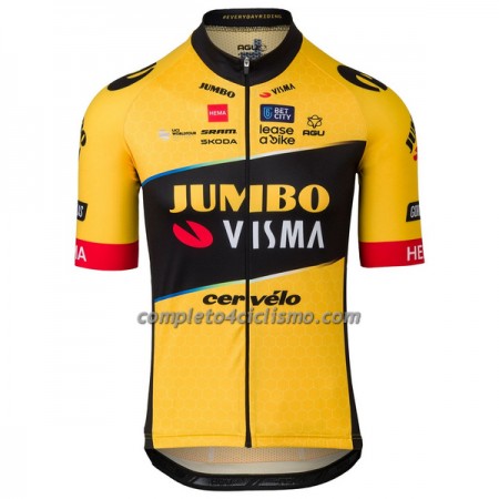 Maglia 2023 Jumbo-Visma Manica Corta Giallo Nero Maglia 2023 Jumbo-Visma Manica Corta Giallo Nero
